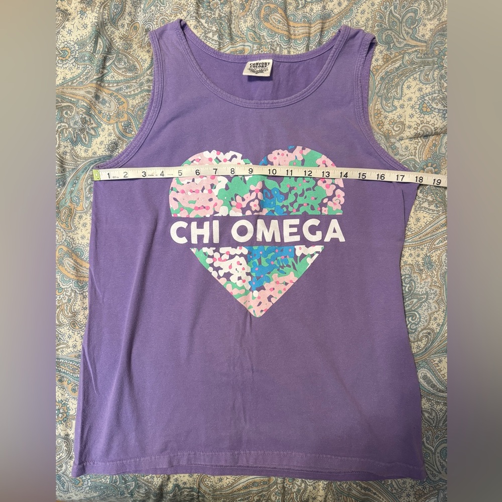 Chi Omega lilac purple tank top - comfort colors - size small - Picture 2 of 3
